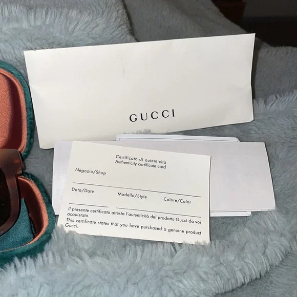 NWT Unisex 100% Authentic Gucci 55MM Havana Square Sunglasses - Picture 8 of 11